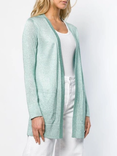 Shop Missoni Glitter Knitted Cardigan In Green