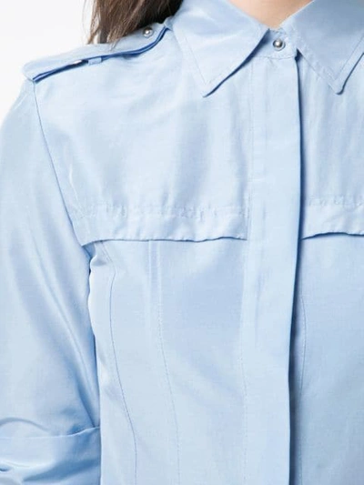 Shop Jason Wu Collection Peplum Shirt Dress In Blue