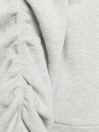 Shop Han Kjobenhavn Gathered Sleeve Logo Sweatshirt In Grey
