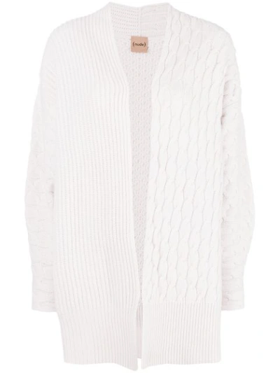 Shop Nude Knitted Midi Cardigan - Neutrals