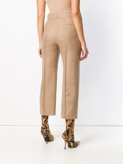 Shop Alexandre Vauthier Creased Cropped Trousers In Neutrals
