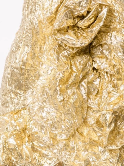 Shop Bambah Wrinkle Ruffle Skirt In Gold