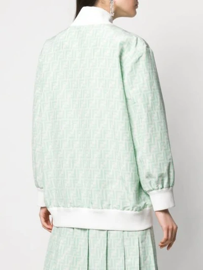 Shop Fendi Ff Bomber Jacket In Green