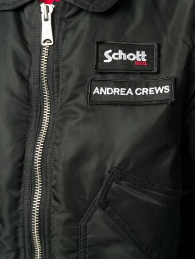 Shop Andrea Crews Andrea Crew X Schott N.y.c Bomber Jacket - Black