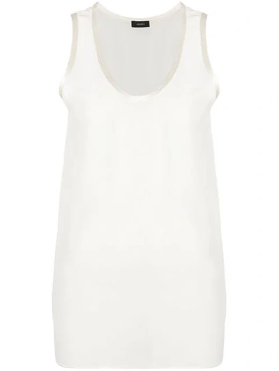 Shop Joseph Scoop Neck Vest In Neutrals