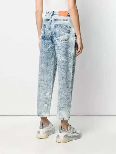 Shop Stella Mccartney Crinkle-effect Straight-leg Jeans In Blue