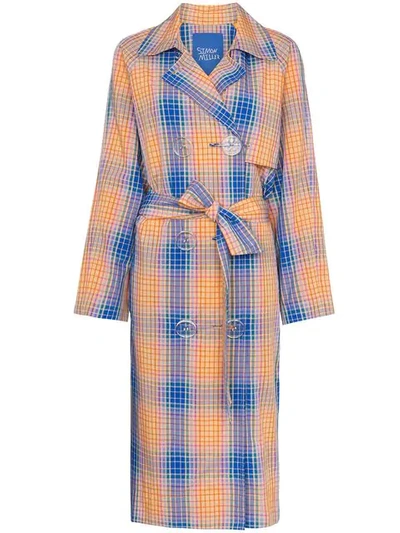 Shop Simon Miller Paz Check Trench Coat In Orange