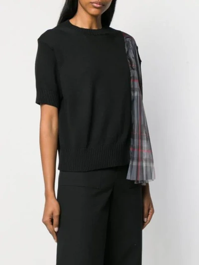 Shop Sacai Pleat Shoulder Jumper - Black