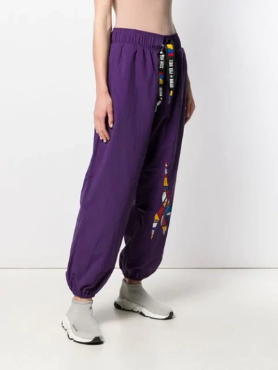 Shop Reebok By Pyer Moss Geometric Logo Track Trousers In Purple