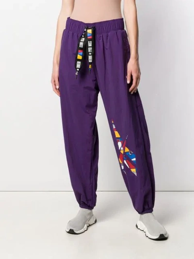 Shop Reebok By Pyer Moss Geometric Logo Track Trousers In Purple