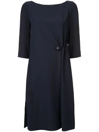 Shop Emporio Armani 3/4 Sleeve Dress - Blue