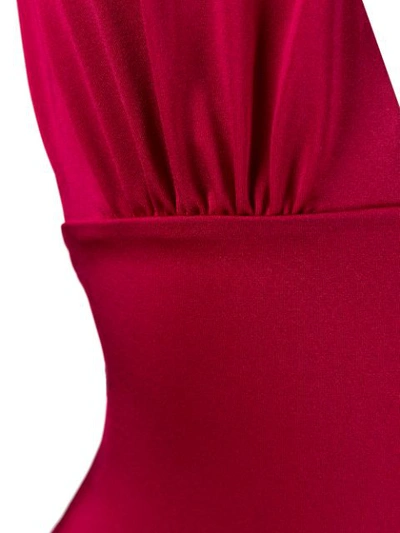Shop Mc2 Saint Barth Shine Plunge Swimsuit In Red
