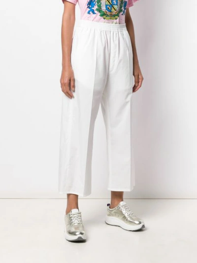Shop Mm6 Maison Margiela Cropped Trousers In White
