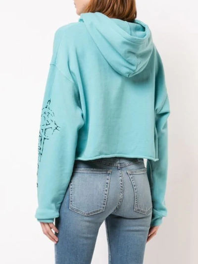 Shop Adaptation Cropped La Hoodie In Blue