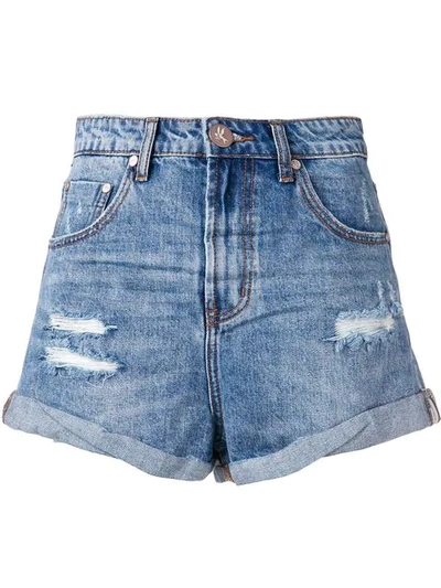 Shop One Teaspoon Denim Shorts In Blue