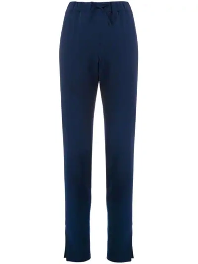 Shop Akris Punto Drawstring Slim-fit Trousers In Blue