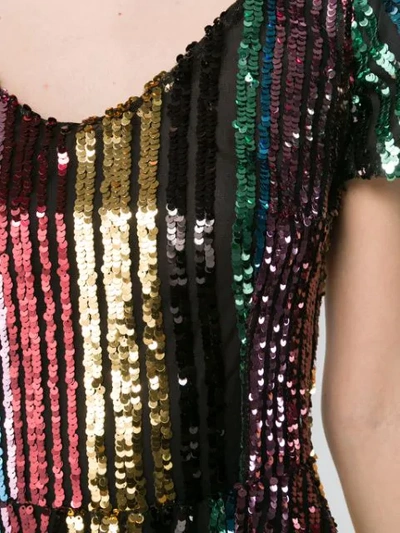 Shop Athena Procopiou Rainbow Sequin Dress In Black