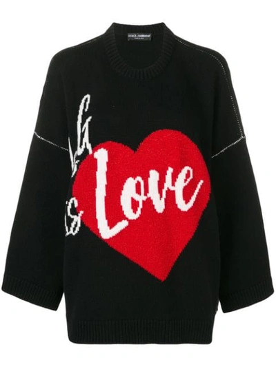 Shop Dolce & Gabbana Love Jumper In Black