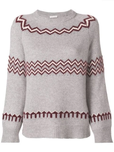 Shop Borgo Asolo Zig Zag Knit Jumper - Grey