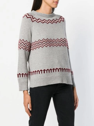 Shop Borgo Asolo Zig Zag Knit Jumper - Grey