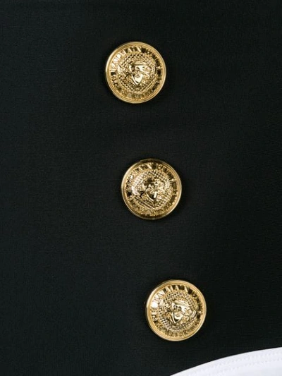 Shop Balmain Button Detailed Tankini Bottom In Black