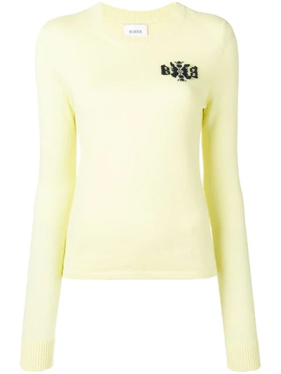 Shop Barrie Cashmere Logo Embroidered Sweater In Yellow