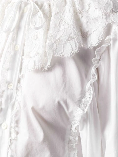 Shop Dolce & Gabbana Long-sleeved Lace Blouse In White