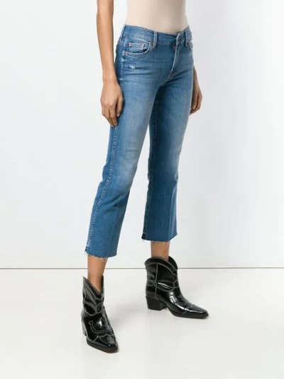 Shop 7 For All Mankind Cropped Straight Jeans In Blue