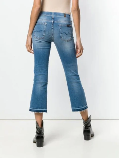 Shop 7 For All Mankind Cropped Straight Jeans In Blue