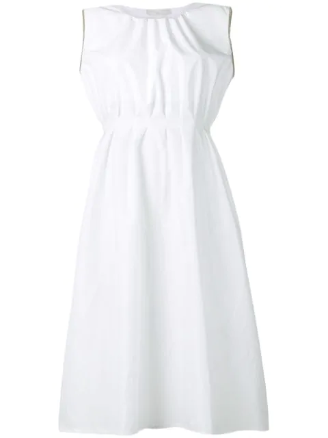 Fabiana Filippi Poplin Midi Dress In White | ModeSens