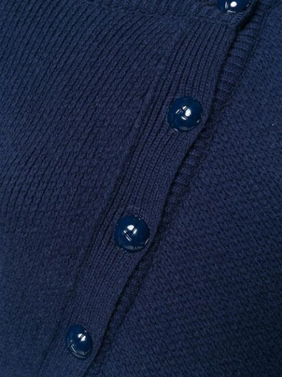 Shop Cedric Charlier Asymmetric Button Sweater In Blue