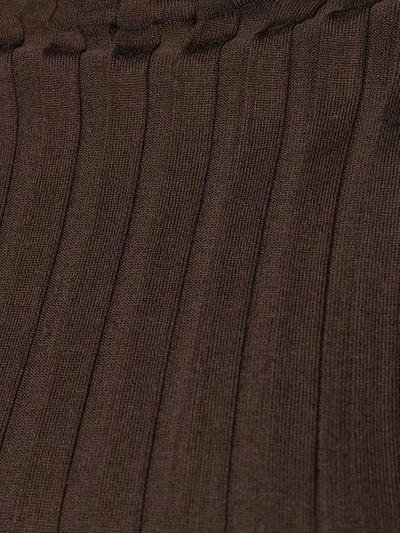 Shop Helmut Lang Slash Ribbed Knit Sweater In Chocolate