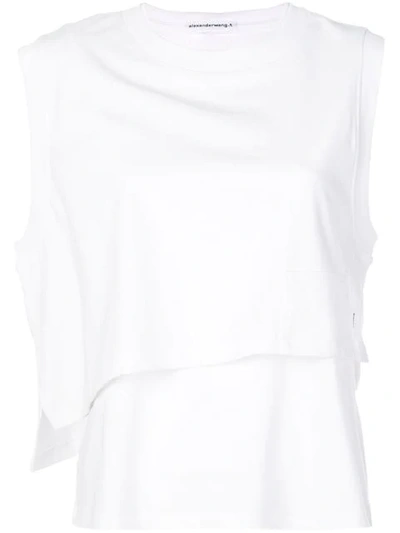 Shop Alexander Wang T Twisted Layered Tank Top In White