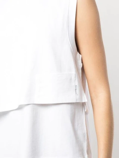 Shop Alexander Wang T Twisted Layered Tank Top In White