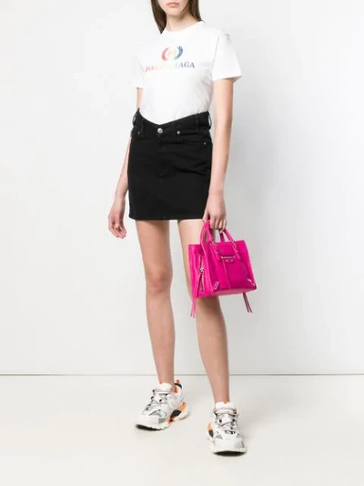 Shop Balenciaga Rainbow Bb T-shirt In White