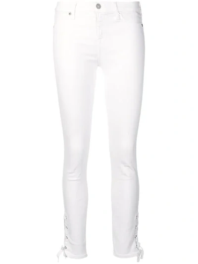 Shop 7 For All Mankind Skinny Side Tie Jeans In White