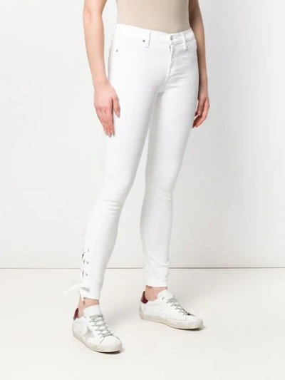 Shop 7 For All Mankind Skinny Side Tie Jeans In White