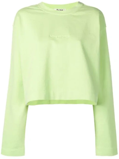 Shop Acne Studios Odice Emboss Sweatshirt In Green