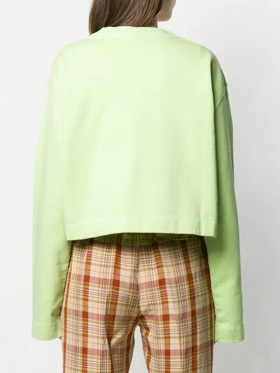 Shop Acne Studios Odice Emboss Sweatshirt In Green