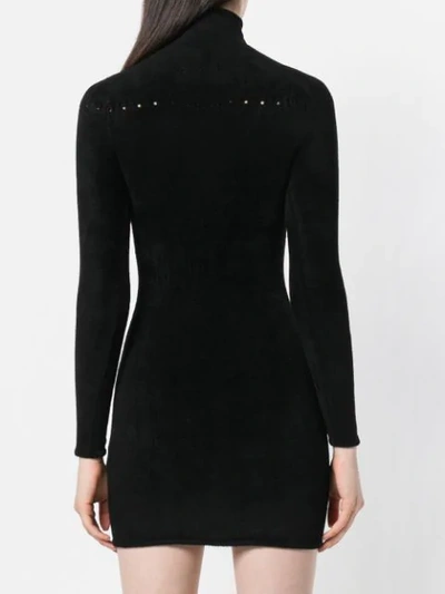 Shop Dsquared2 Pointelle Turtleneck Knit Dress - Black