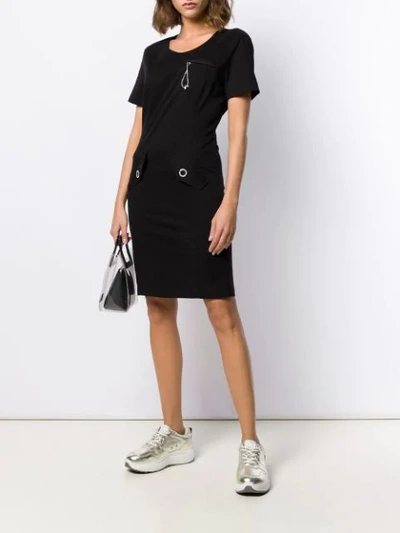 Shop Love Moschino Short Slim-fit Dress In Black
