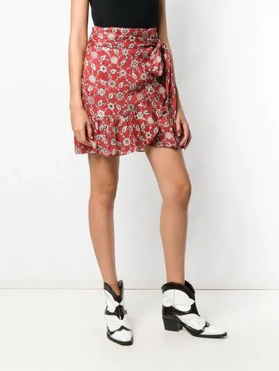 Shop Isabel Marant Étoile Wrap Front Mini Skirt In Red