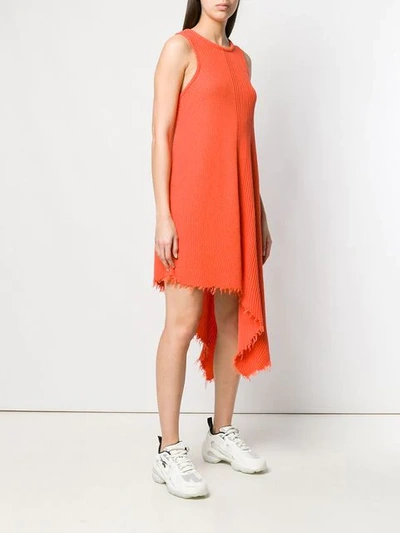 Shop Ben Taverniti Unravel Project Ribbed Dress In Orange