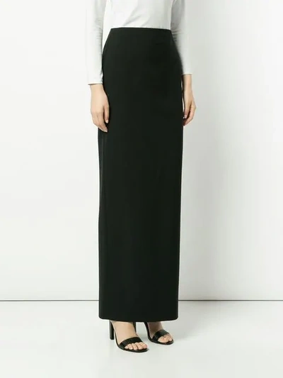 Shop Alexander Wang T Long Fitted Skirt In 001 Black