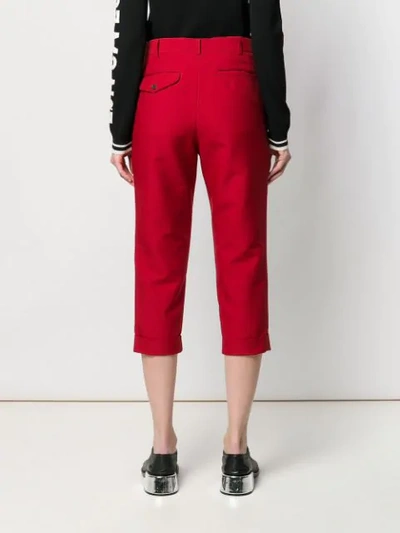 Pre-owned Comme Des Garçons Cropped Skinny Trousers In Red