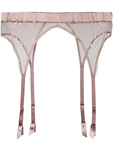 Shop Fleur Of England Lace Suspender Belt - Pink