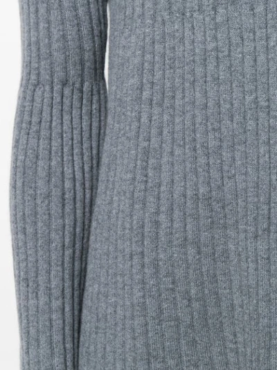Shop Allude Flared Rib Knit Sweater In Grey
