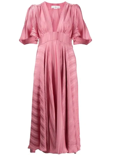 Shop Golden Goose Ruffled Empire Line Dress In Pink
