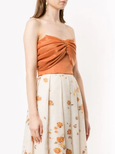 Shop Bambah Cropped Strapless Top In Orange