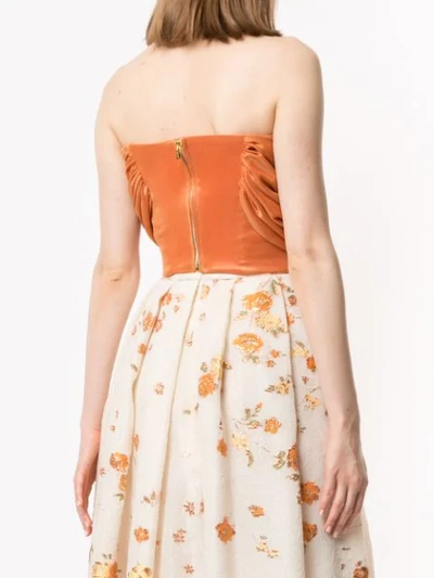 Shop Bambah Cropped Strapless Top In Orange